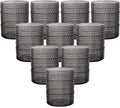 YOUBET 24PCS Plastic Drinking Glasses - Vintage Hobnail Style
