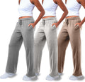 3 Pack Sweatpants Women Straight-Leg Fleece Sweatpants - Cozy 3-Pack