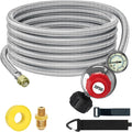 0-30 PSI High-Pressure Adjustable Propane Regulator with Gauge - 24FT