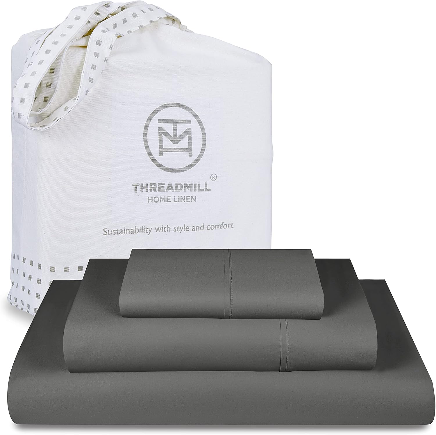 Luxury 800 Thread Count Cotton Sheets - Dark Grey Twin Set