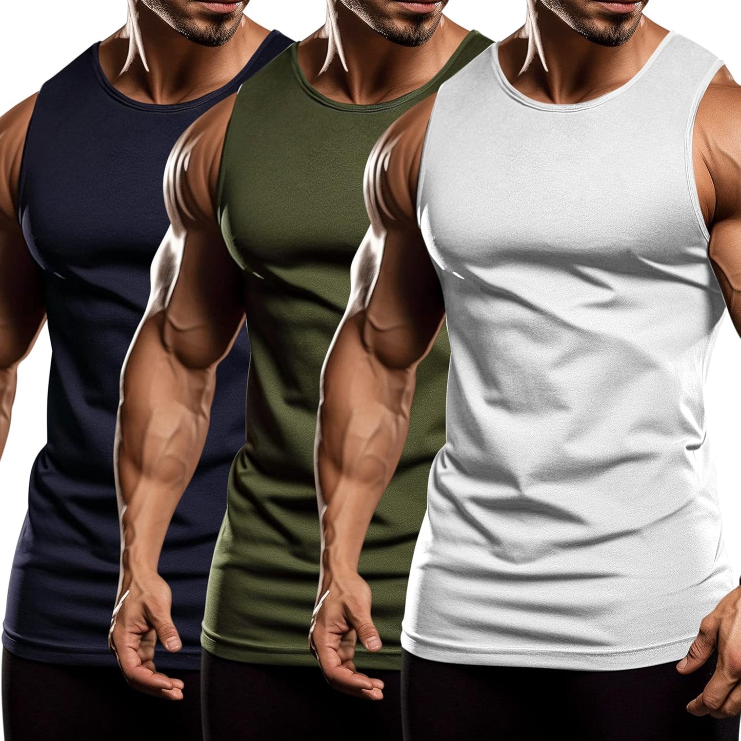 COOFANDY Men's 3 Pack Workout Tank Tops for Gym and Fitness