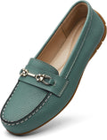 Women's Leather Slip-On Loafers - Comfortable Driving Mocs