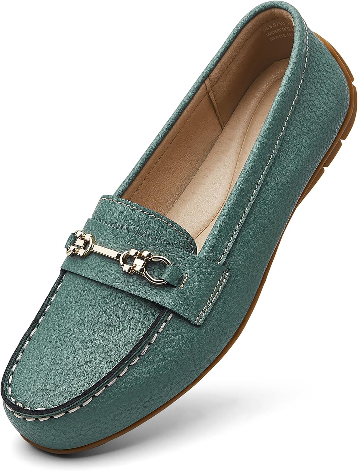 Women's Comfortable Lightweight Leather Loafers Slip-Ons for Work