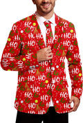 Arvilhill Men's Christmas Blazer with Tie - Festive Ugly X-Mas