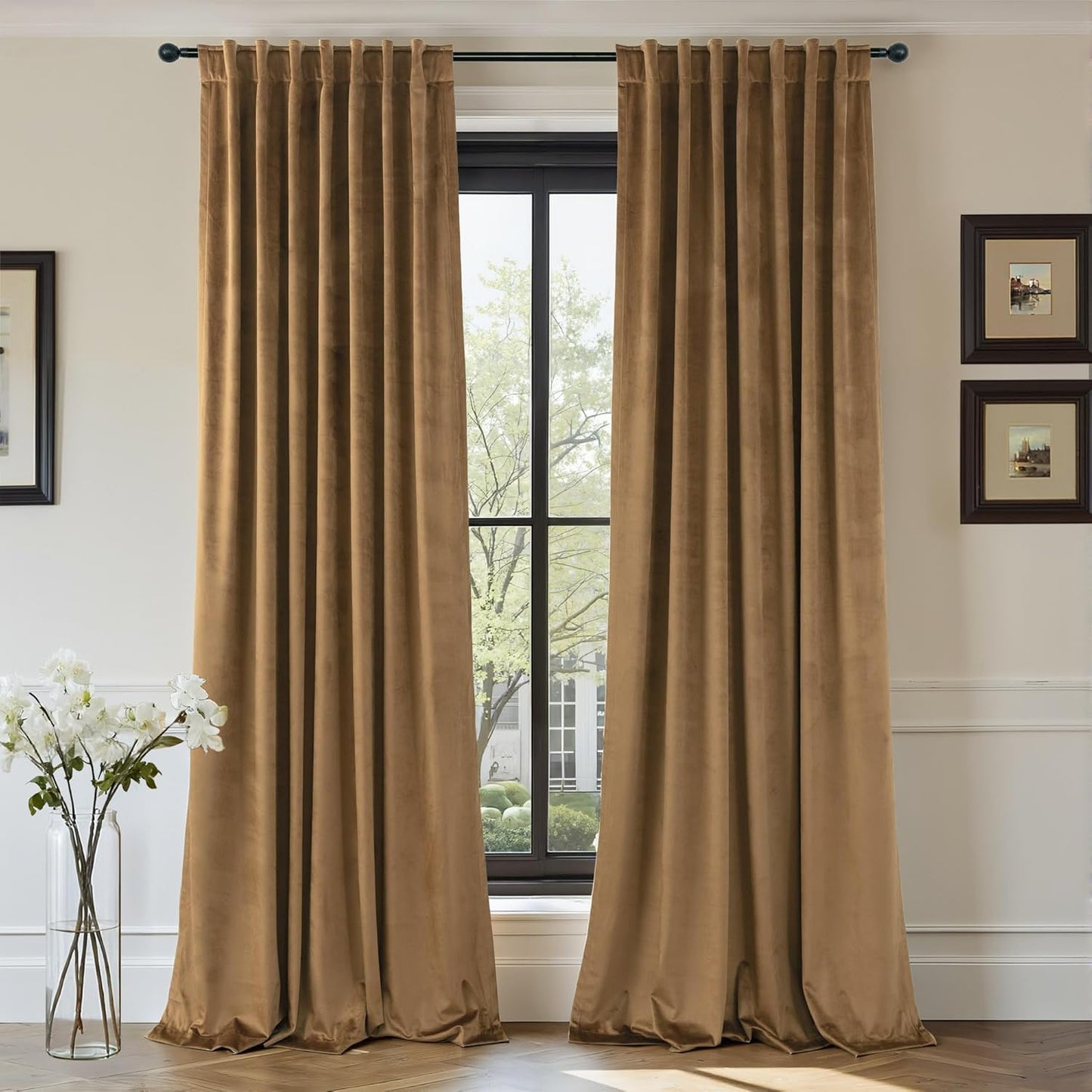 Elegant 90 Inch Long Velvet Curtains for Modern Farmhouse Decor