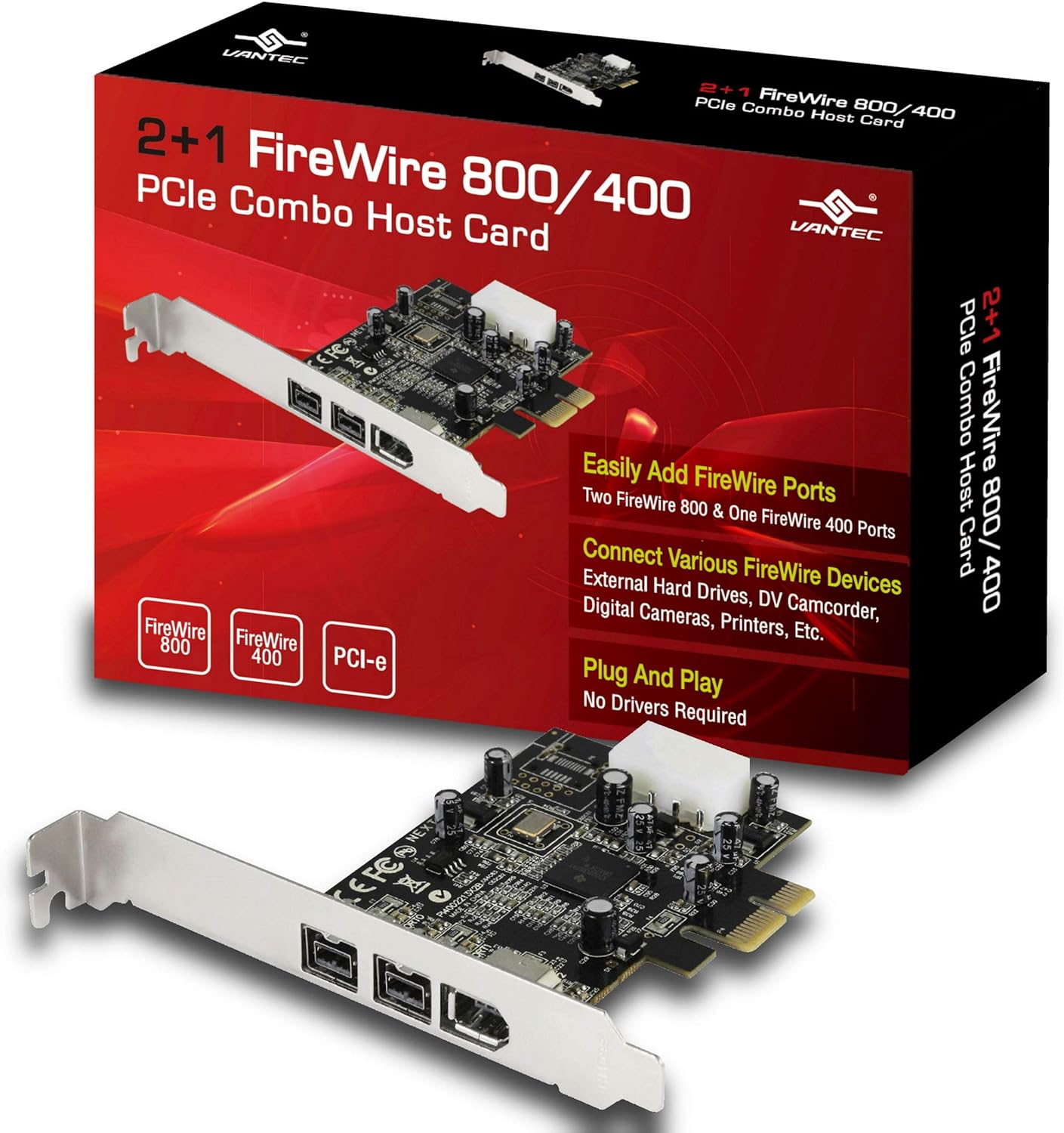 Vantec 2+1 FireWire 800/400 PCIe Combo Host Card Review