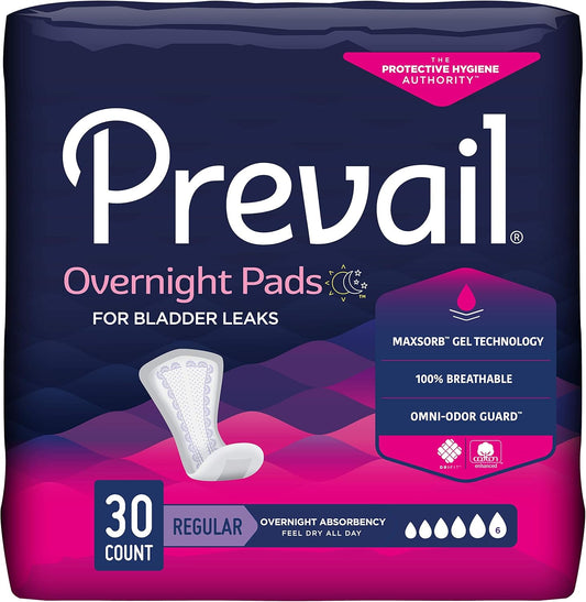 Prevail Overnight Bladder Leak Pads - 30 Count