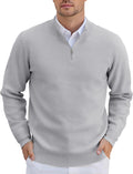 Men's Quarter Zip Pullover Slim Fit Knit Sweater - Lightweight