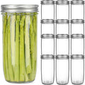 Mason Jars Wide Mouth 24oz 12 Pack - Airtight Canning & Food Storage