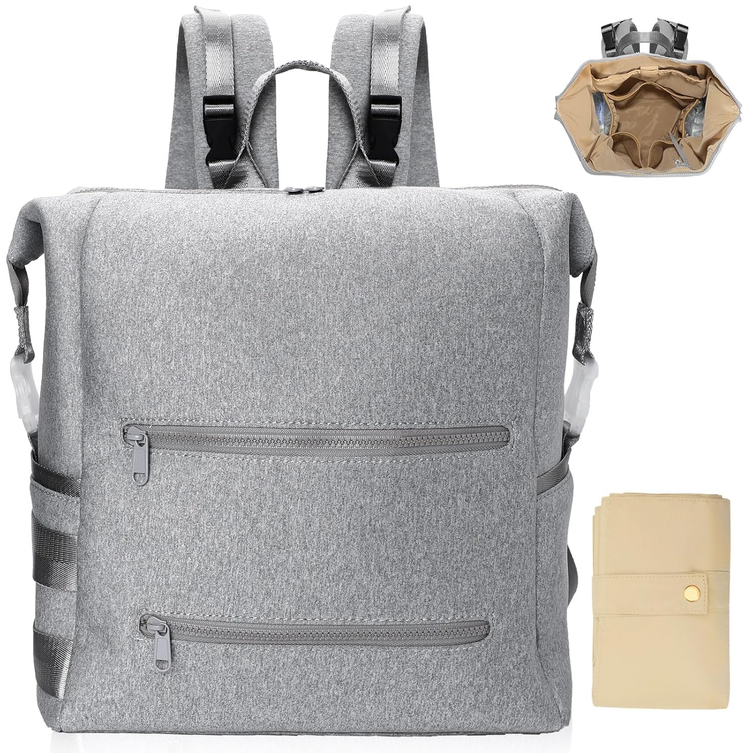 Diaper Bag Backpack with Insulated Pockets and Changing Pad