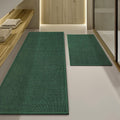YIHOUSE Green Bathroom Rug Set 2 Piece - Quick Dry, Non Slip