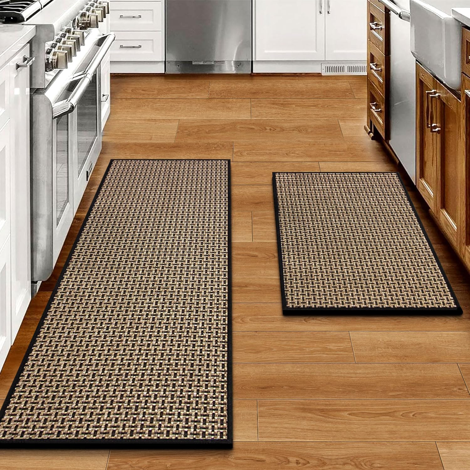 Kitchen Rugs and Mats Non Skid Washable Set of 2 for Home