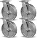 8 Inch Heavy Duty Cast Iron Caster Wheels for Industrial Use