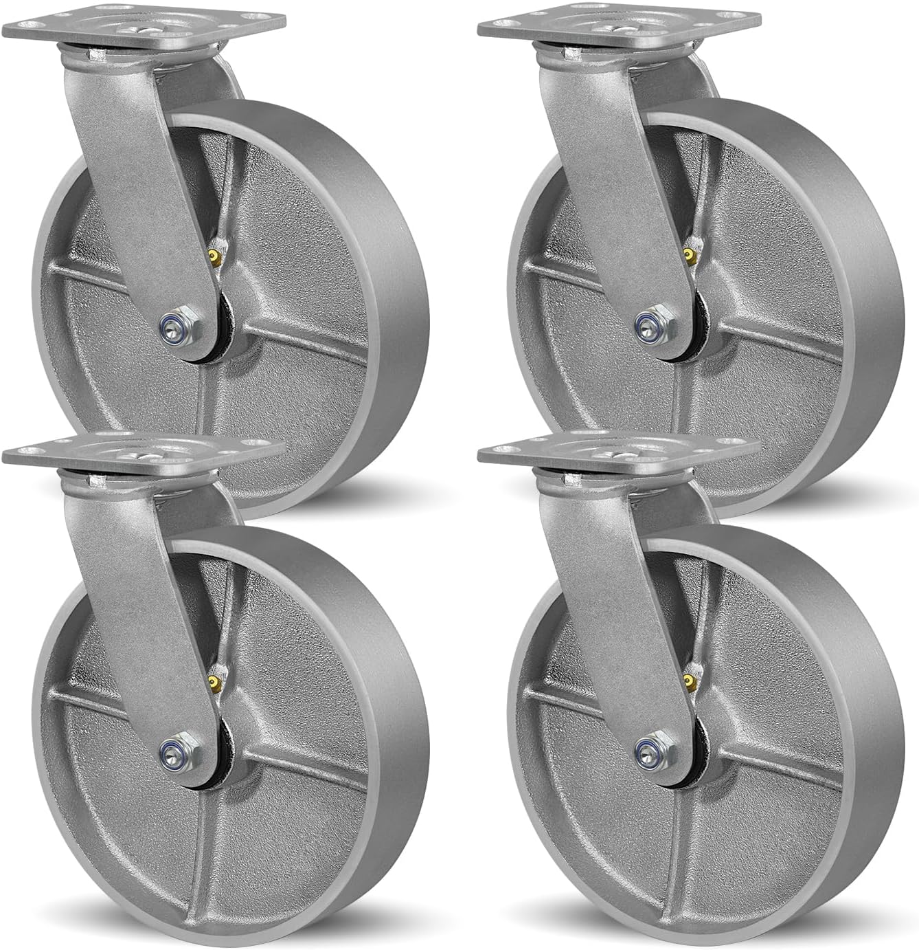 8 Inch Heavy Duty Cast Iron Caster Wheels for Industrial Use