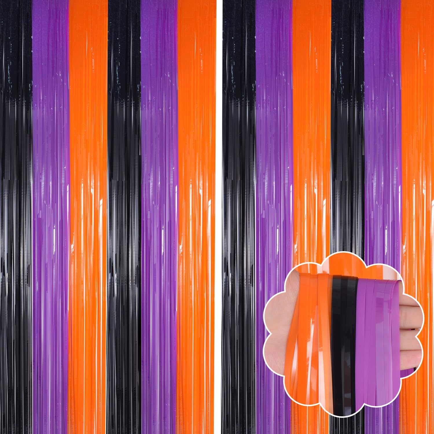 Halloween Foil Fringe Backdrop 2-Pack - Party Perfection!