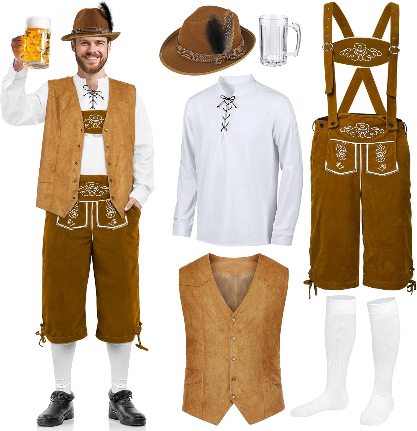 Genuine Authentic German Lederhosen for Men - Oktoberfest Outfit