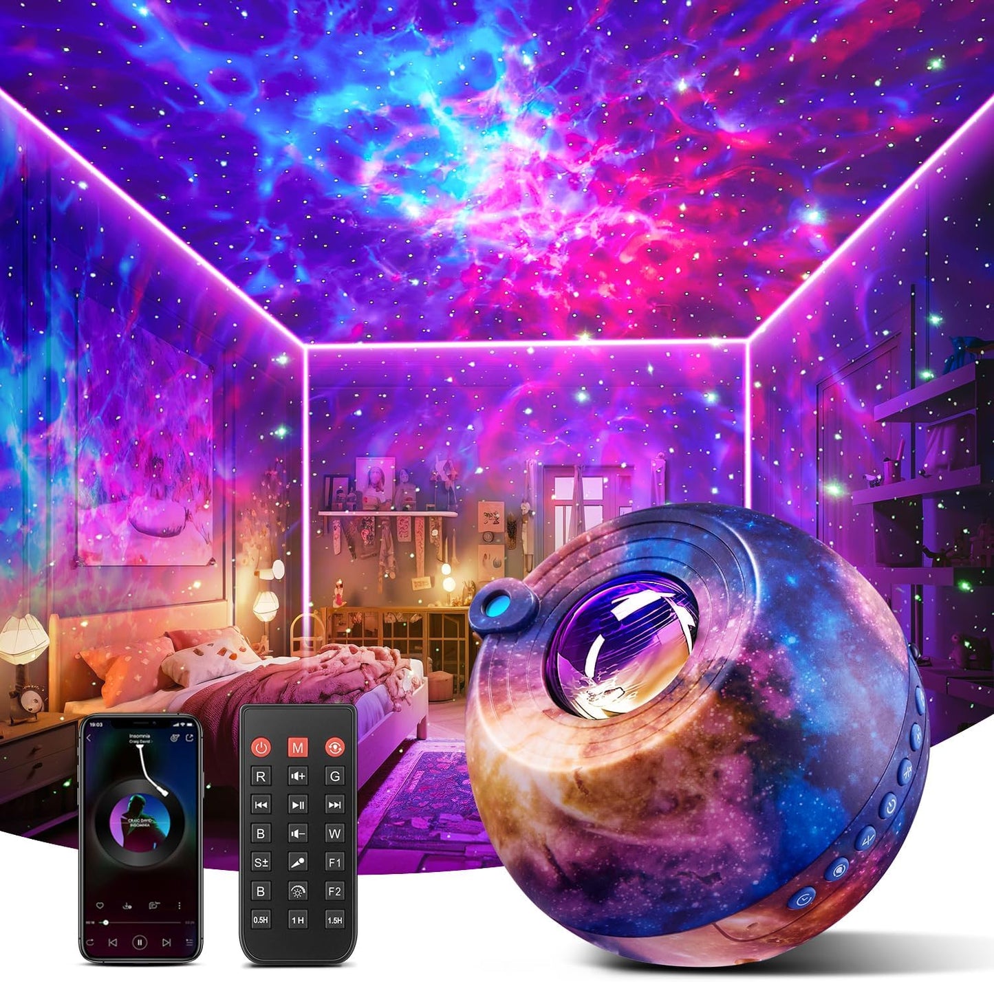 15 Colors Bluetooth Star Projector for Relaxing Nights - PIKOY