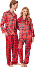 Couples Matching Satin Pajama Set - Silk Feel Long Sleeve PJs
