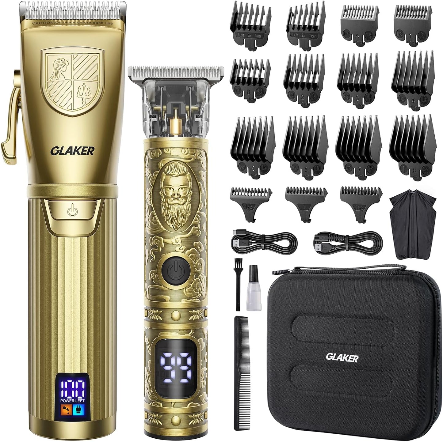 GLAKER Hair Clippers for Men - Professional Cordless Kit