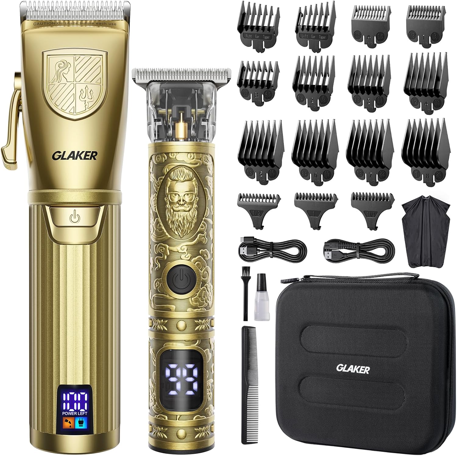 GLAKER Hair Clippers for Men - Professional Cordless Kit