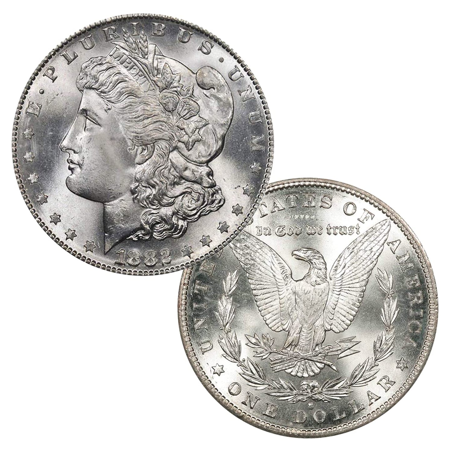 1882 S Morgan Dollar - Brilliant Uncirculated 90% Silver Coin