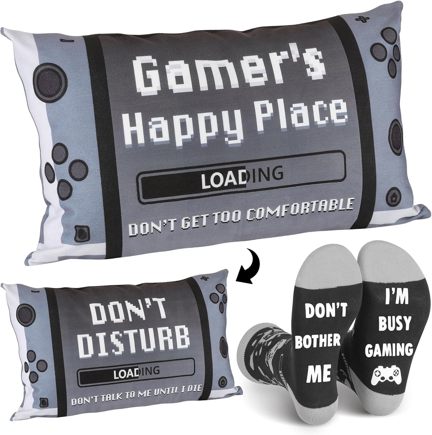 Ultimate Gamer Gift Set: Gamer Socks + Pillow Cover