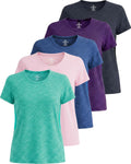 Real Essentials 5 Pack Women's Short Sleeve T-Shirts - Performance