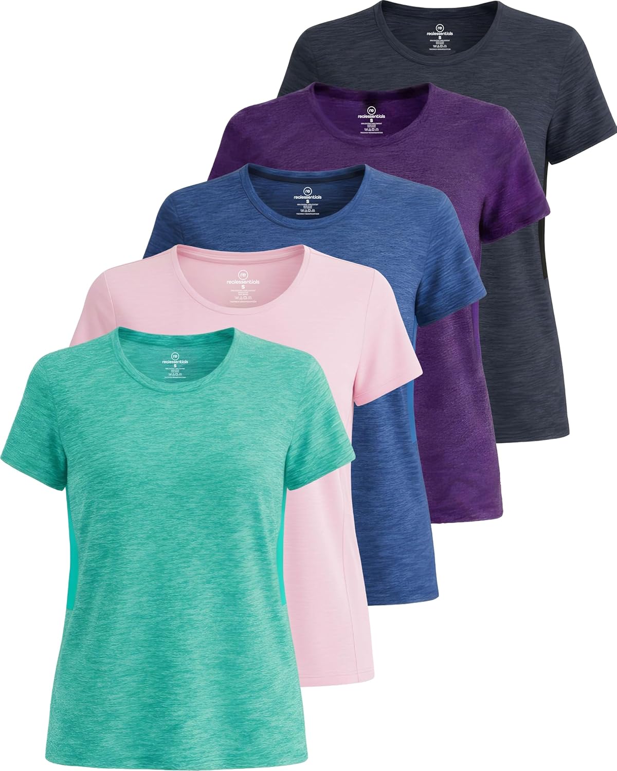 Real Essentials Women's Short Sleeve T-Shirts for Activewear