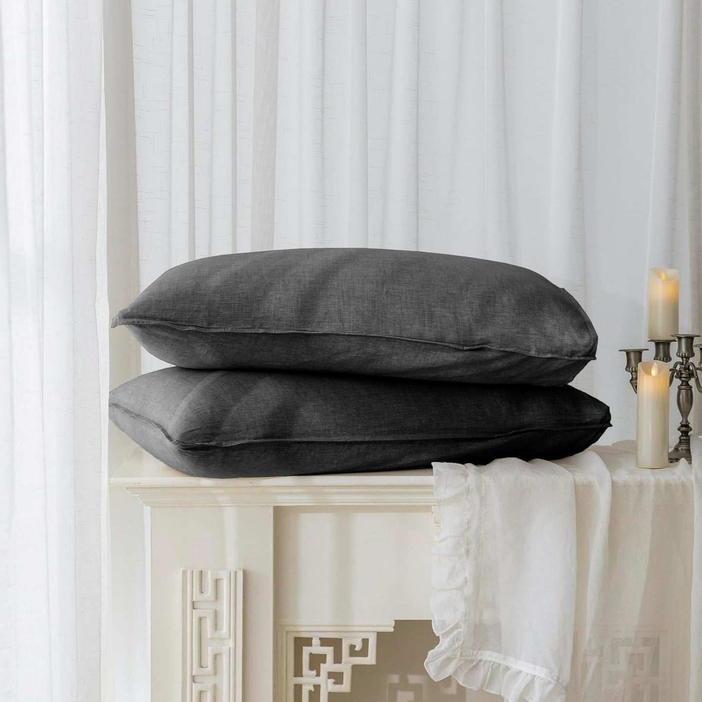100% Linen Pillowcases Set of 2 for Luxurious Sleep Experience
