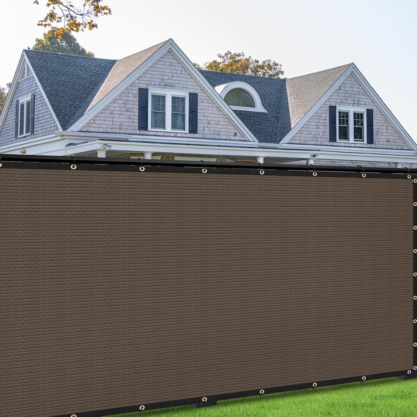 7ft x 141ft Custom Brown Privacy Screen Fence Cover for Outdoor