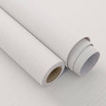 White Grey Grasscloth Peel and Stick Wallpaper 24in x 32.8ft - Thick