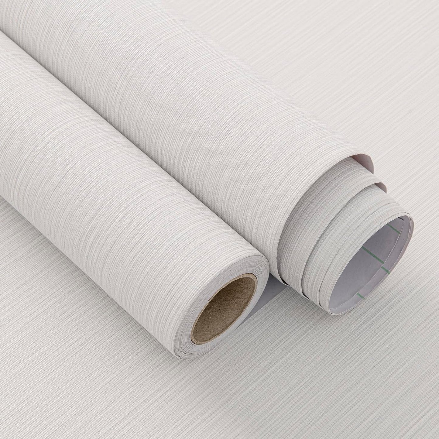 White Grey Grasscloth Wallpaper Peel and Stick for Home Decor