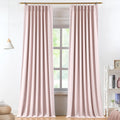 Vision Home Soft Pink Pinch Pleated Full Blackout Curtains - Room
