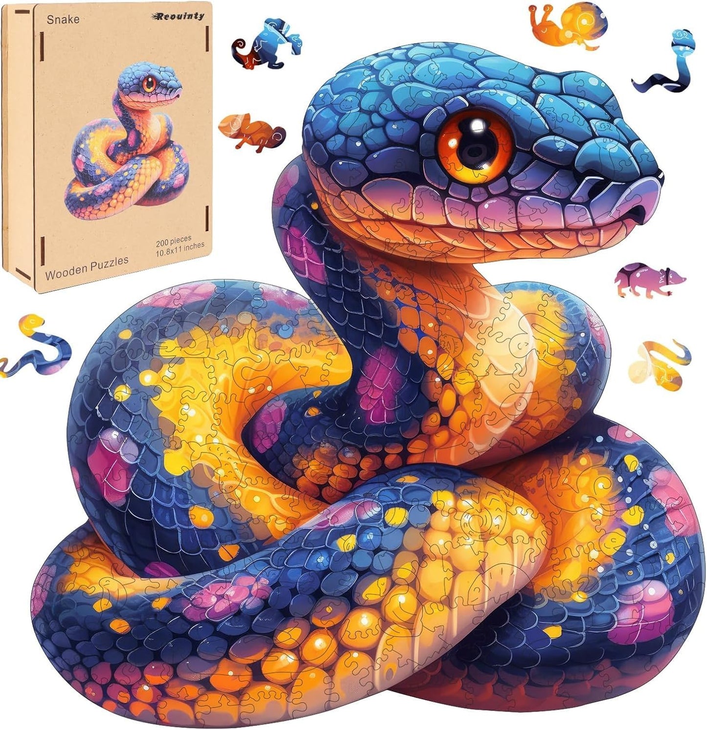 Unique Snake Wooden Jigsaw Puzzle for Adults - 500pcs Fun Game