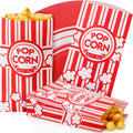 300 Pcs Paper Popcorn Bags Bulk 2 oz Red and White - Retro Party