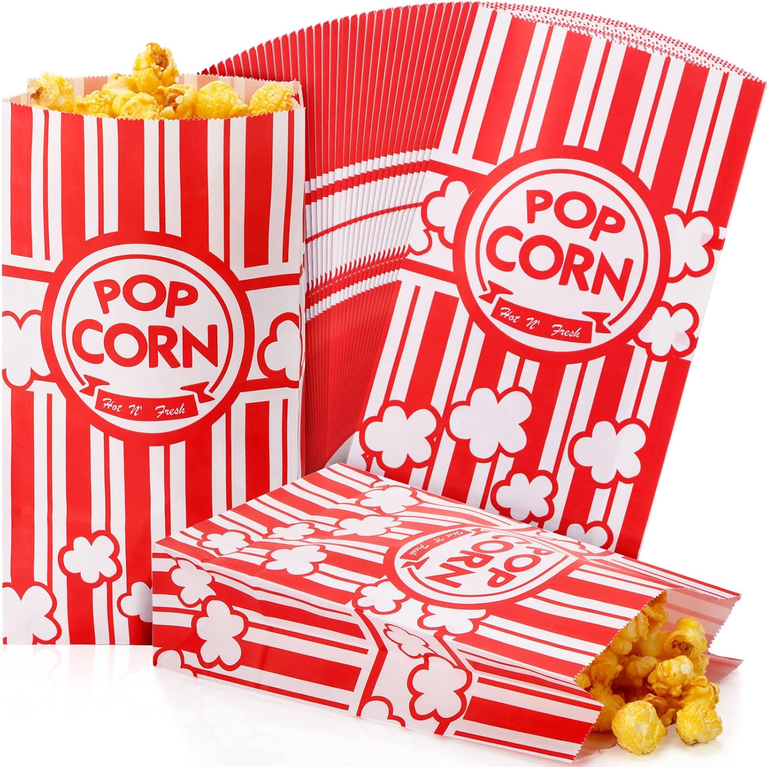 300 Pcs Paper Popcorn Bags for Movie Nights and Parties