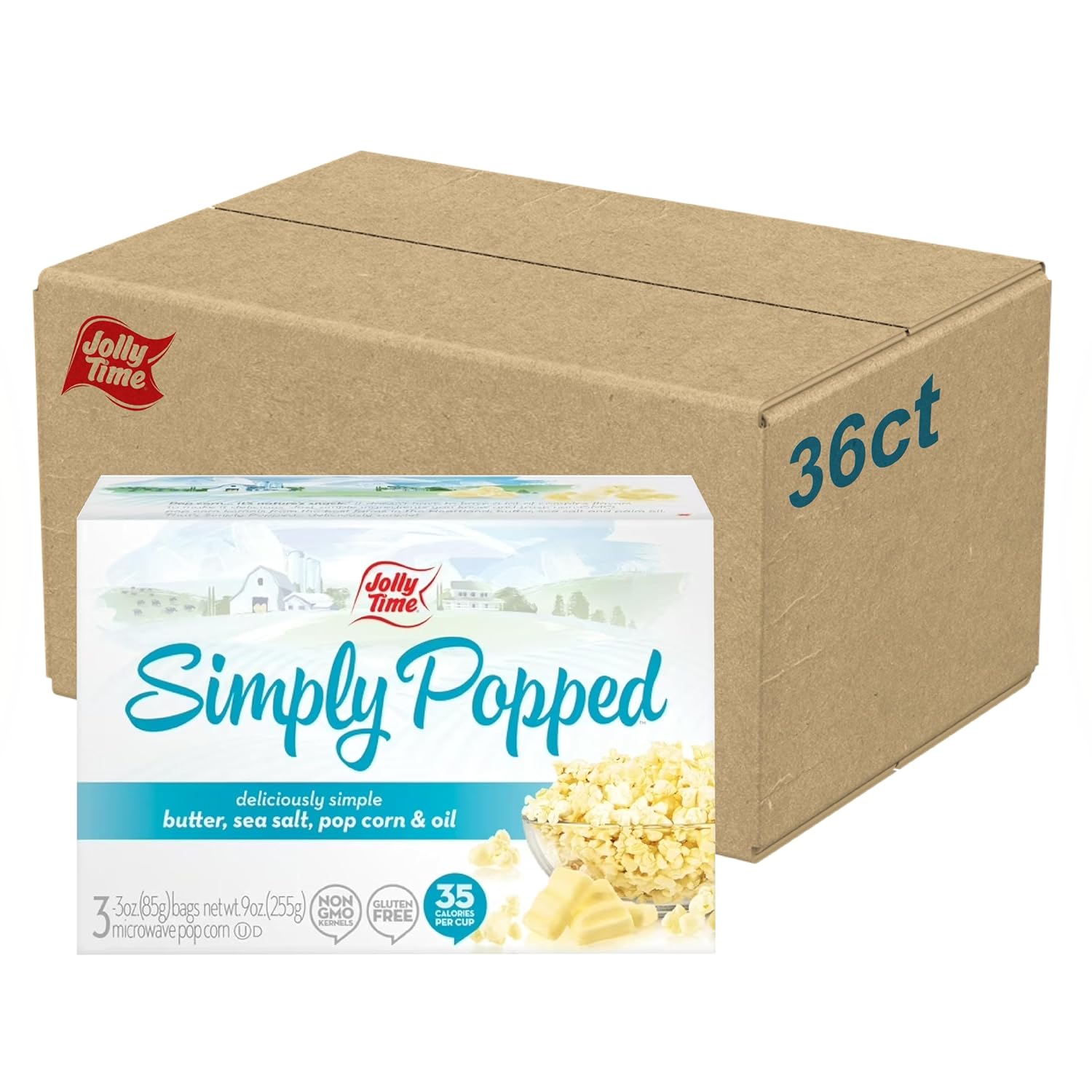 Simply Popped Microwave Popcorn - Lightly Salted Snack Bags