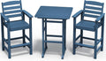 Balcony Adirondack Bar Chairs and Table 3-Piece Set - Tall Outdoor