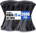 12 Inch 2000 PCS Zip Ties 50lbs Tensile Strength - Bulk Cable Ties