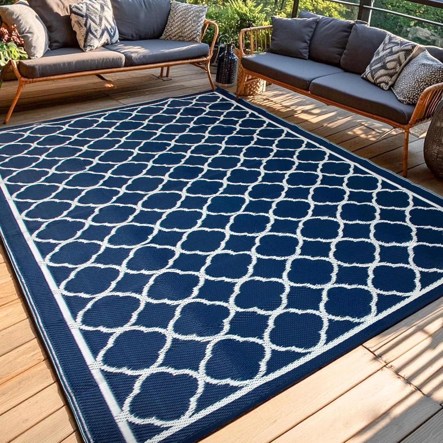 Waterproof Outdoor Rug 9x12 ft for Patio, RV, and Beach Use
