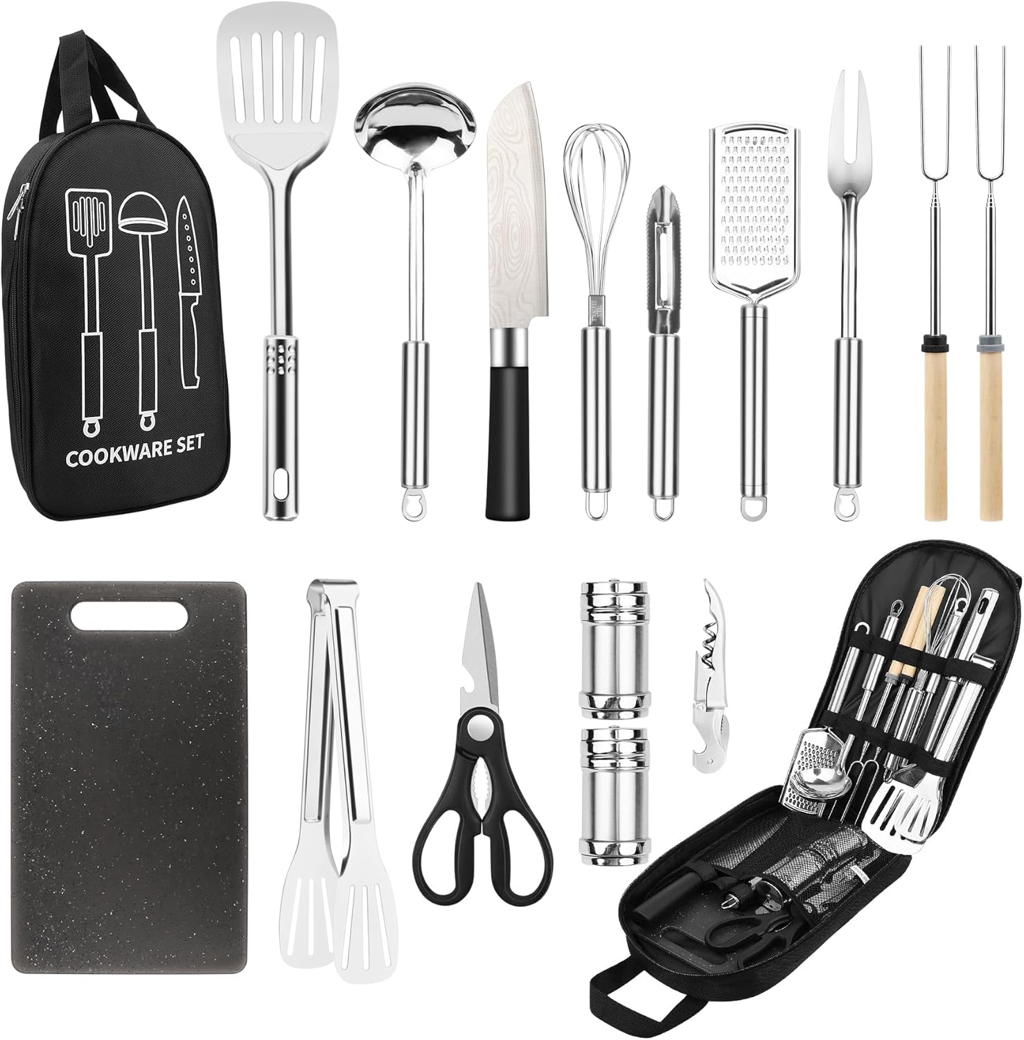 Stainless Steel Camping Cookware Set by Nineigh