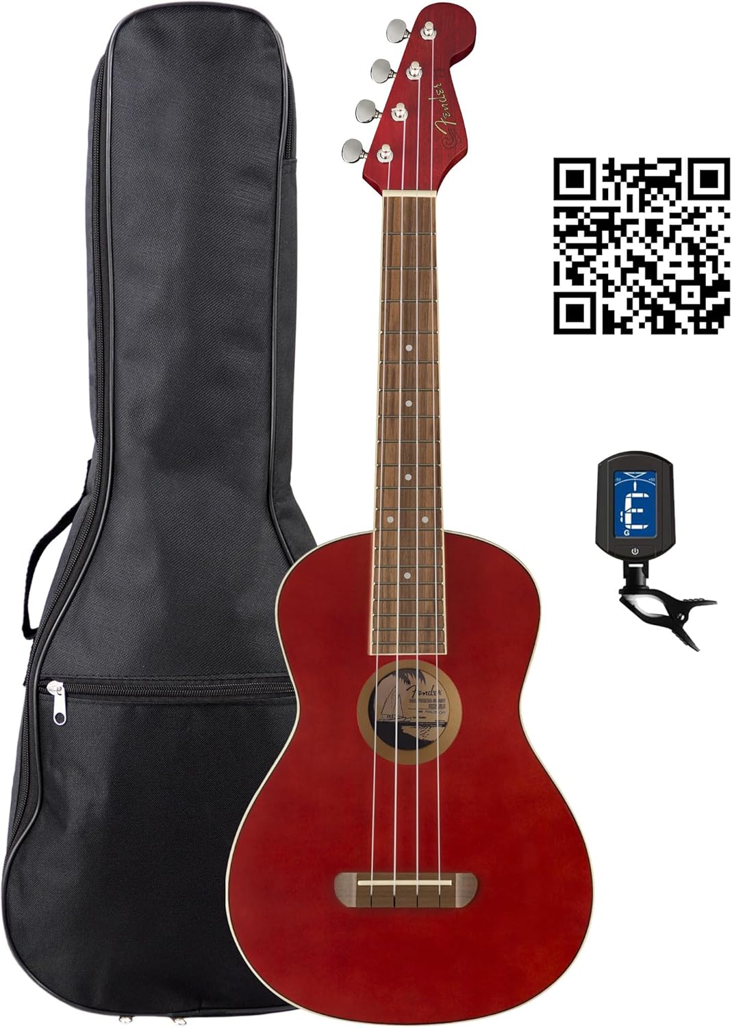 Fender Avalon Tenor Ukulele Bundle with Gig Bag and Tuner