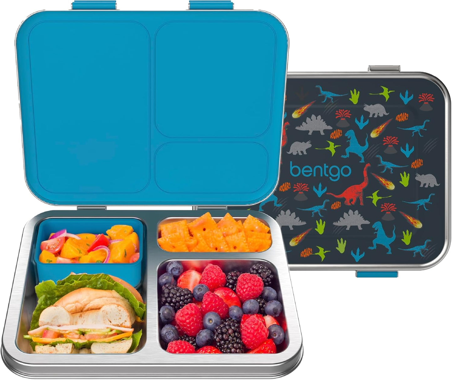 Bentgo Kids Stainless Steel Lunch Box with 3 Compartments