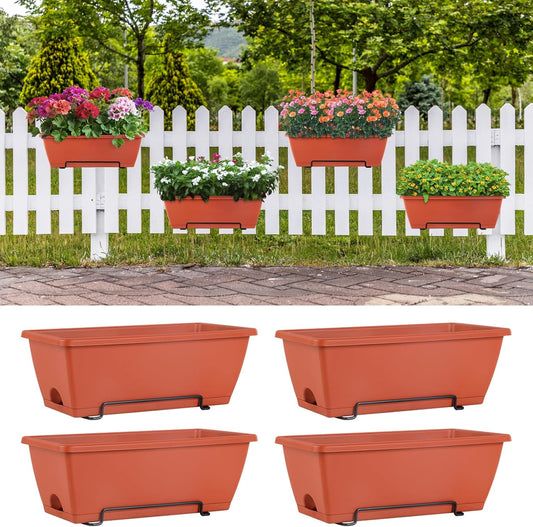 16.9 Inch Deck Railing Planter Boxes for Vibrant Plant Displays