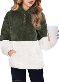 Girls Sherpa Fleece Pullover Hoodie - Cozy Button Up Sweatshirt