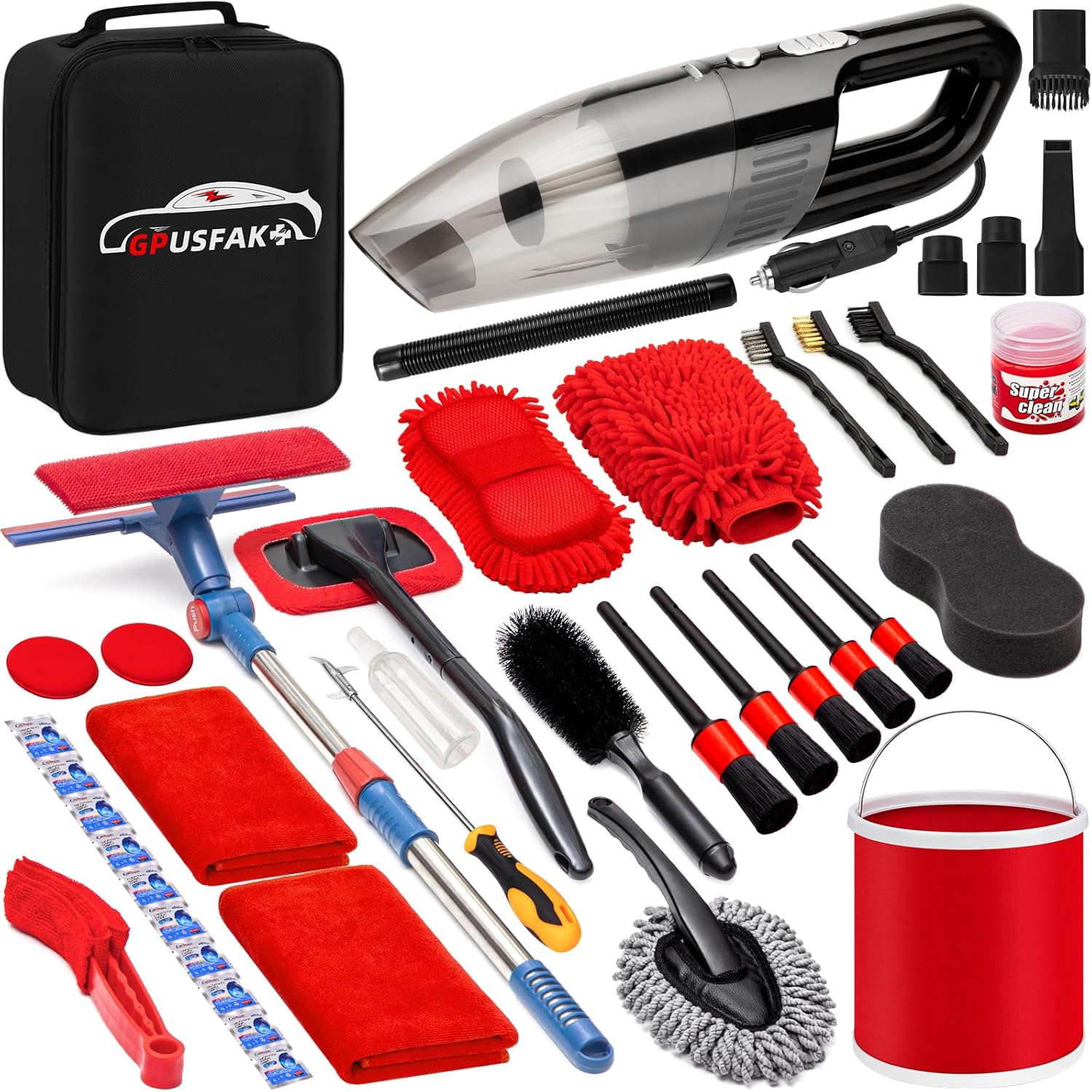 Complete Car Cleaning Kit + Handheld Vacuum - GPUSFAK