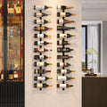 24 Bottles Wall Mounted Wine Rack - Modular 2-Pack Storage and Display