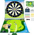 Golf Chipping Game Combo: Indoor 2-in-1 Mat with Dart Board - Train Anywhere!
