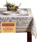 Table Cloth Rectangle 60 x 90 in 100% Cotton - Fanny Lavender