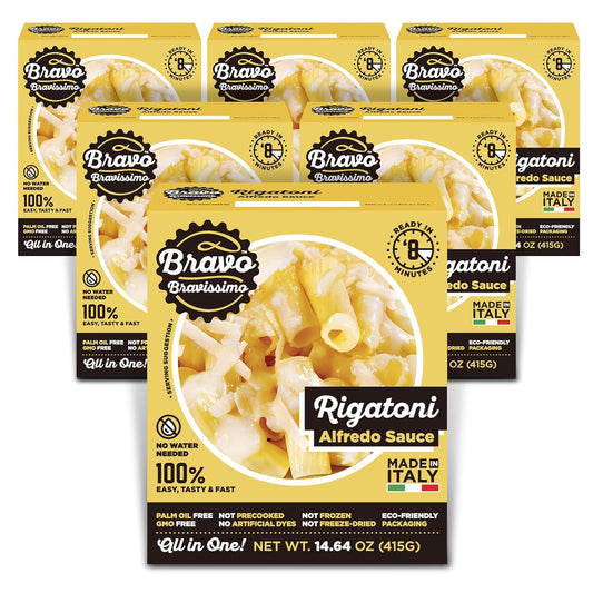 Authentic Italian Rigatoni Pasta Meal - Alfredo Flavor Delight
